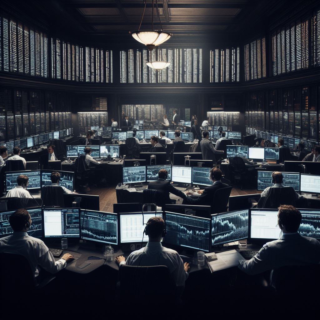 Een Dealing Room van een bank met drukte kabaal en zonder natuurlijke luchtverversing